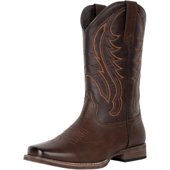 J's.o.l.e Cowboy Boots for Men Square Toe Western Boots Embroidered Country Boot - Picture 2 of 11